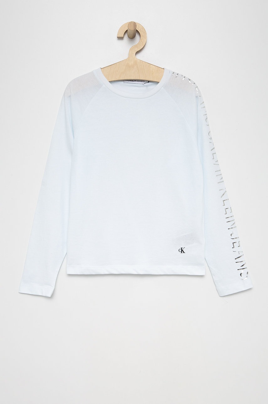 

Детска блуза с дълги ръкави Calvin Klein Jeans, Син