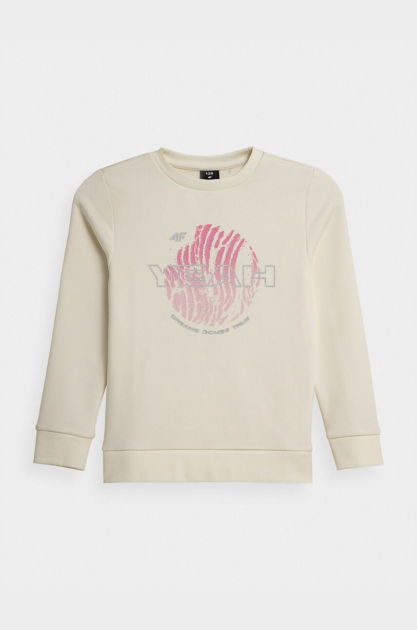 4f longsleeve copii culoarea crem