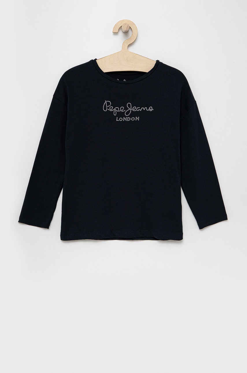 Pepe Jeans longsleeve copii culoarea albastru marin