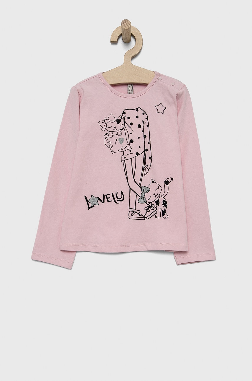 Birba&trybeyond longsleeve copii culoarea roz