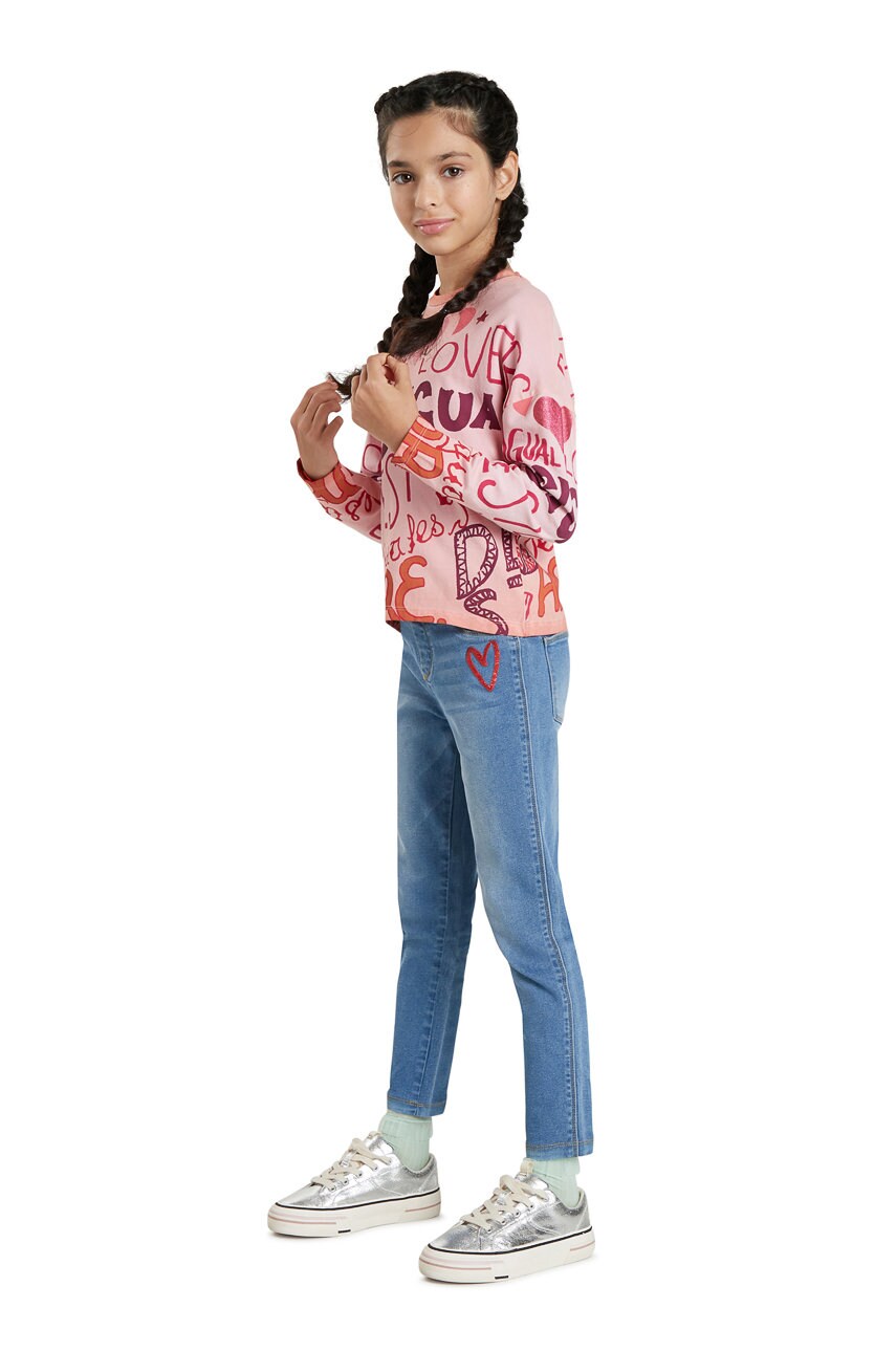 Desigual longsleeve copii culoarea roz