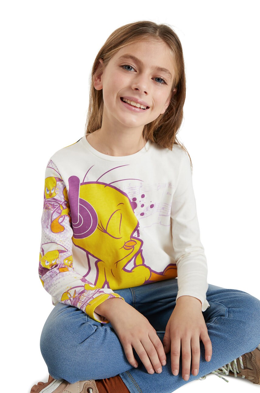 Desigual - longsleeve din bumbac pentru copii x looney tunes