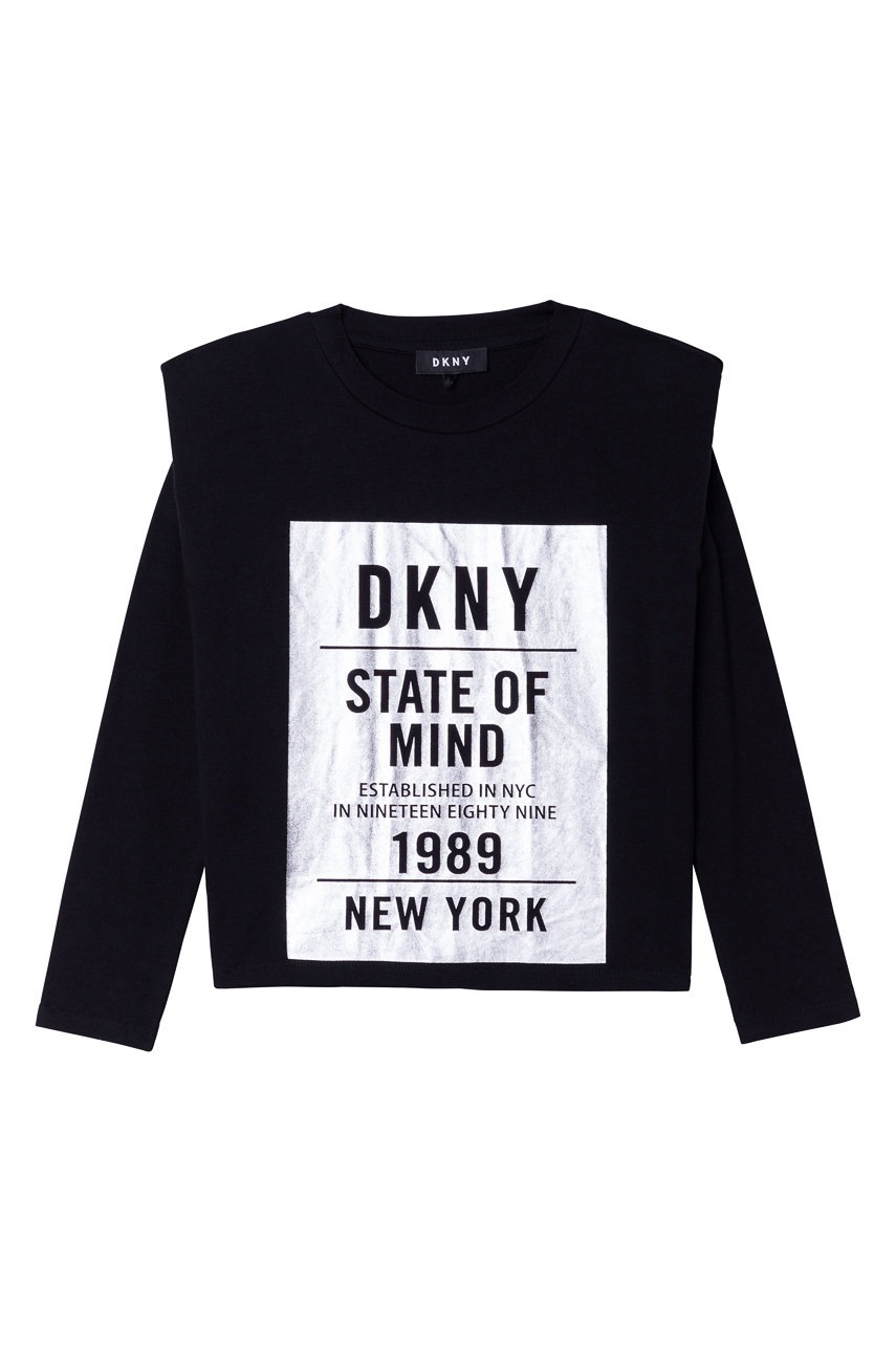 

Детска блуза с дълги ръкави Dkny в черно, Черен