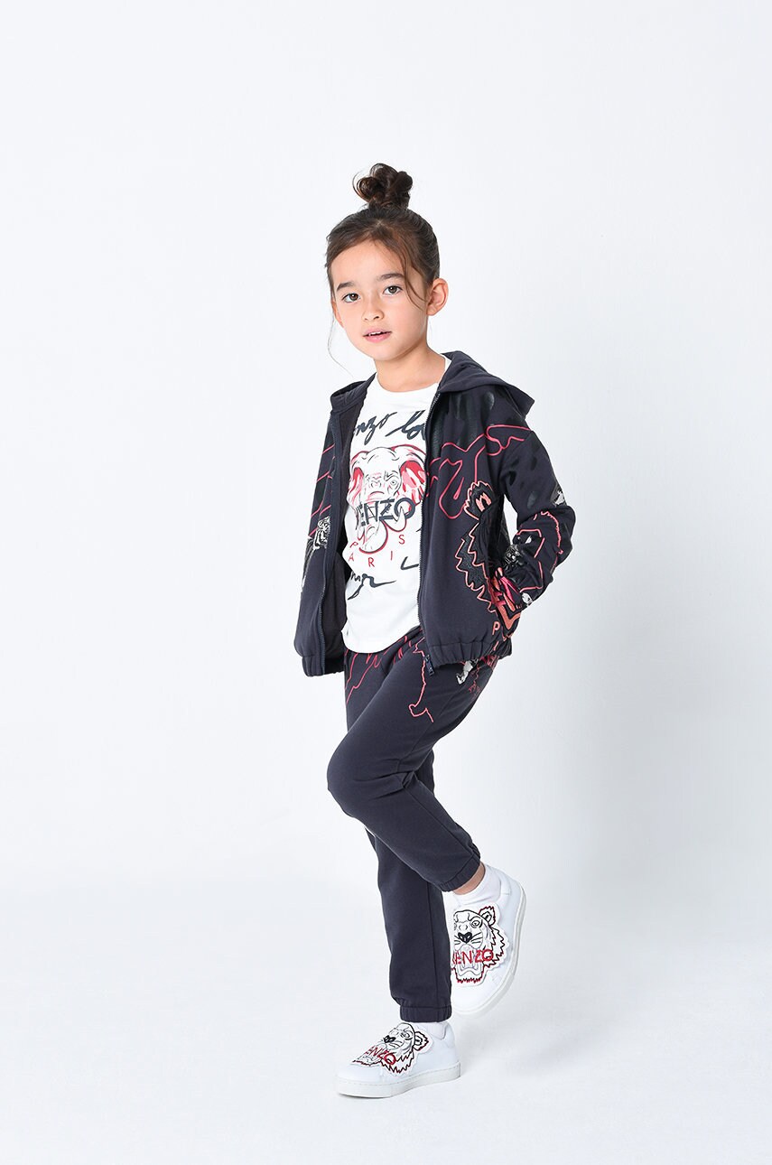Kenzo kids longsleeve din bumbac pentru copii culoarea crem
