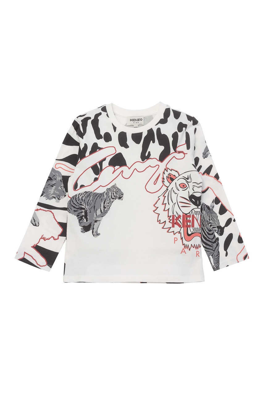 

Хлопковый детский лонгслив Kenzo Kids цвет кремовый