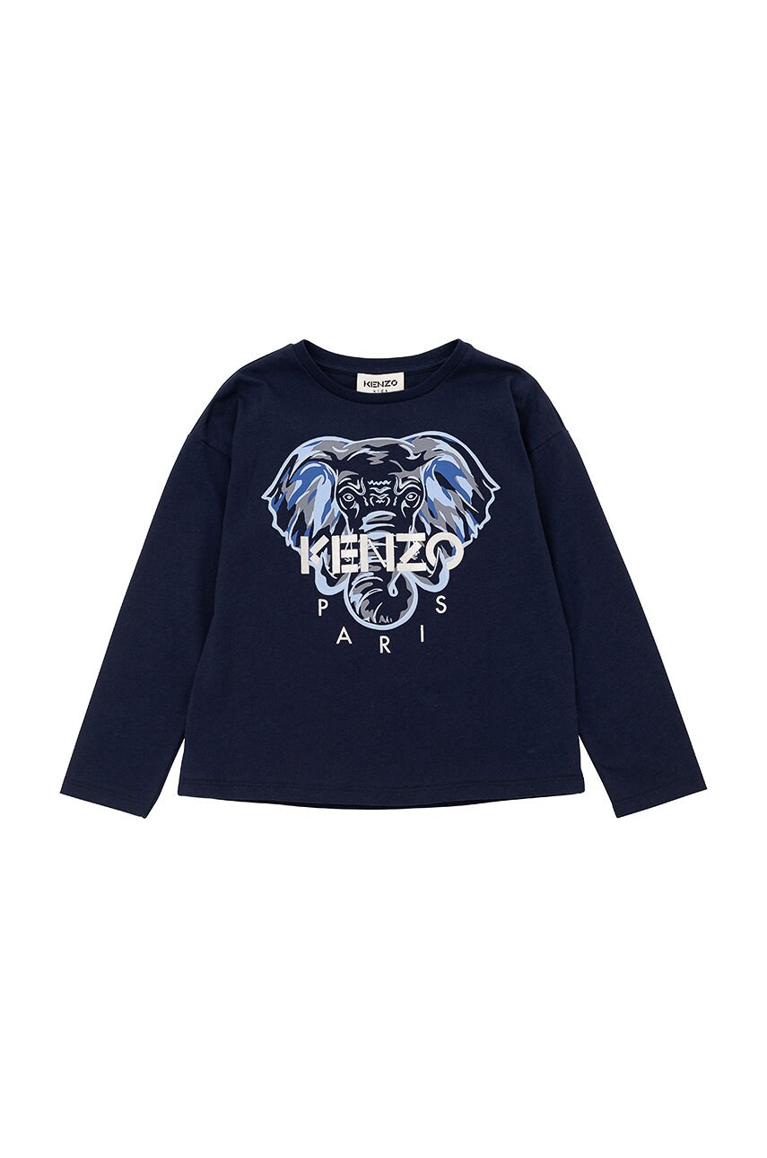 

Детска блуза с дълги ръкави Kenzo Kids в тъмносиньо, Тъмносин