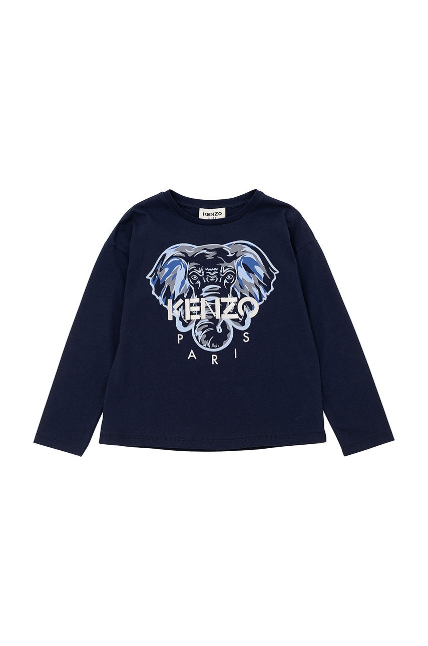 Kenzo kids longsleeve copii culoarea albastru marin