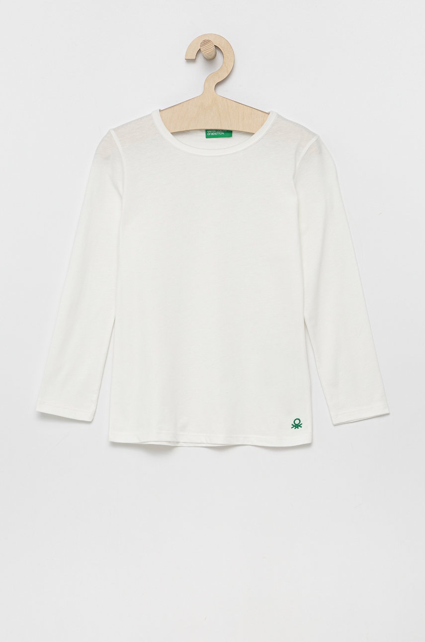 

Детска блуза с дълги ръкави United Colors of Benetton в бяло, Бял