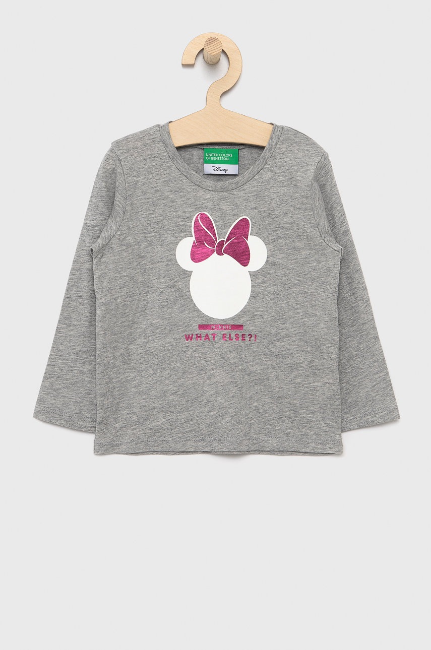 

Детска блуза с дълги ръкави United Colors of Benetton в сиво, Сив