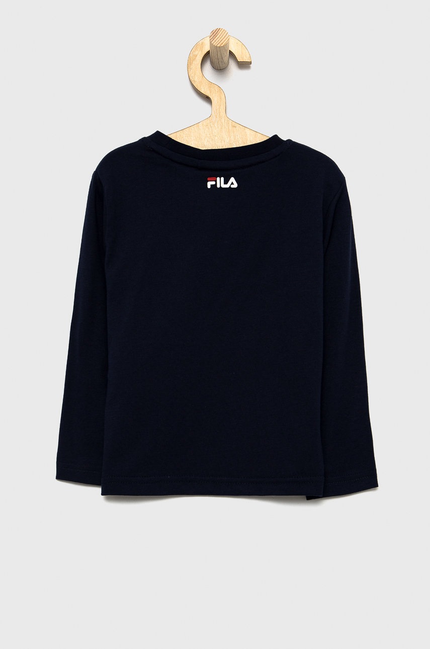 

Детский лонгслив Fila цвет синий с принтом