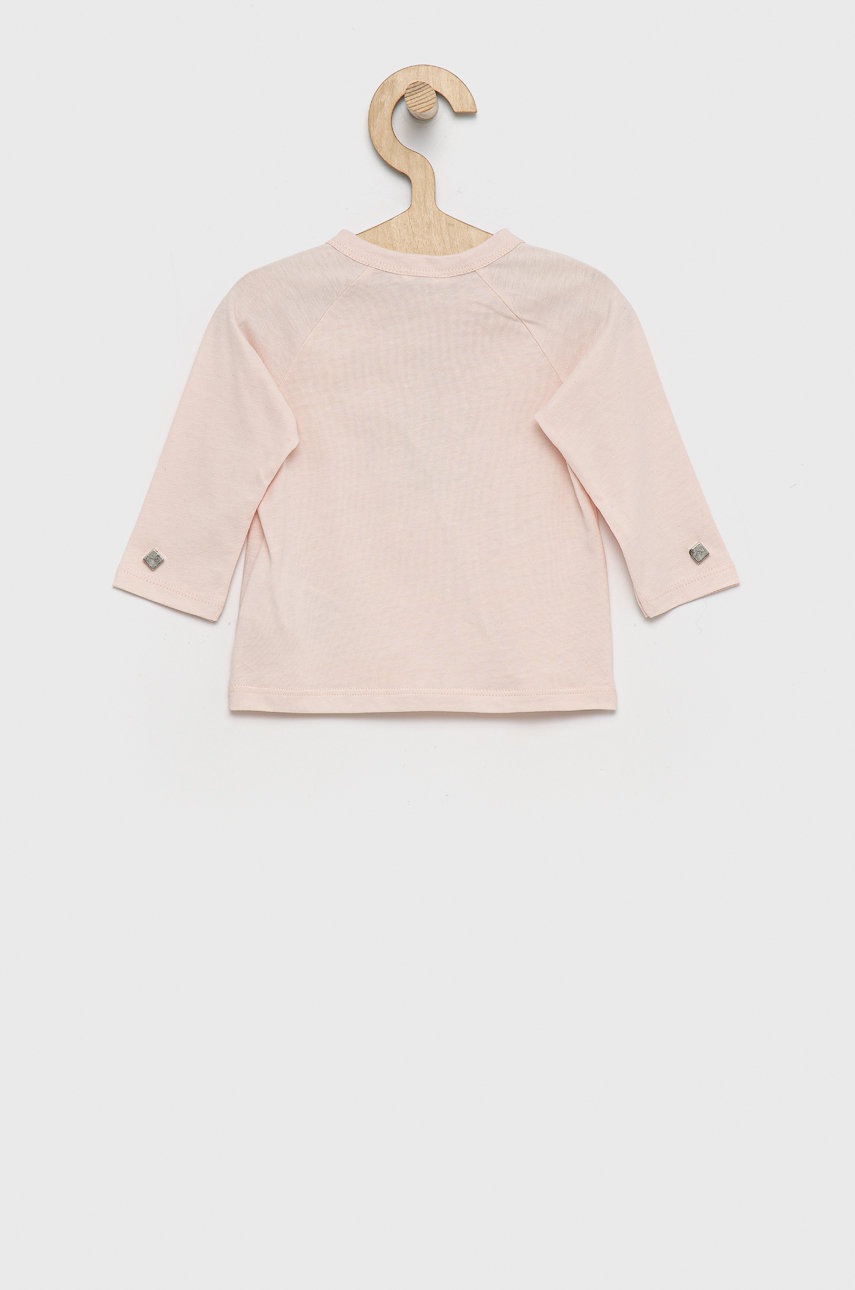 

Хлопковый детский лонгслив United Colors of Benetton цвет розовый с принтом