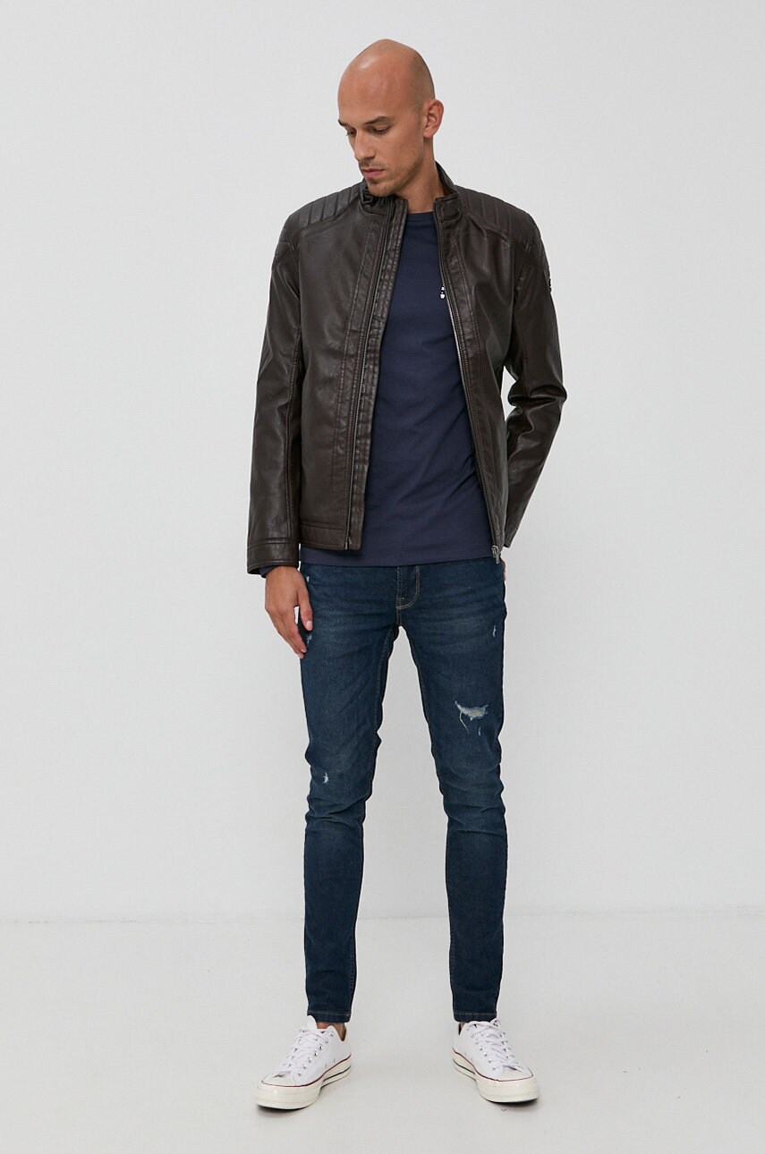 

Лонгслив Jack & Jones мужской цвет синий с принтом