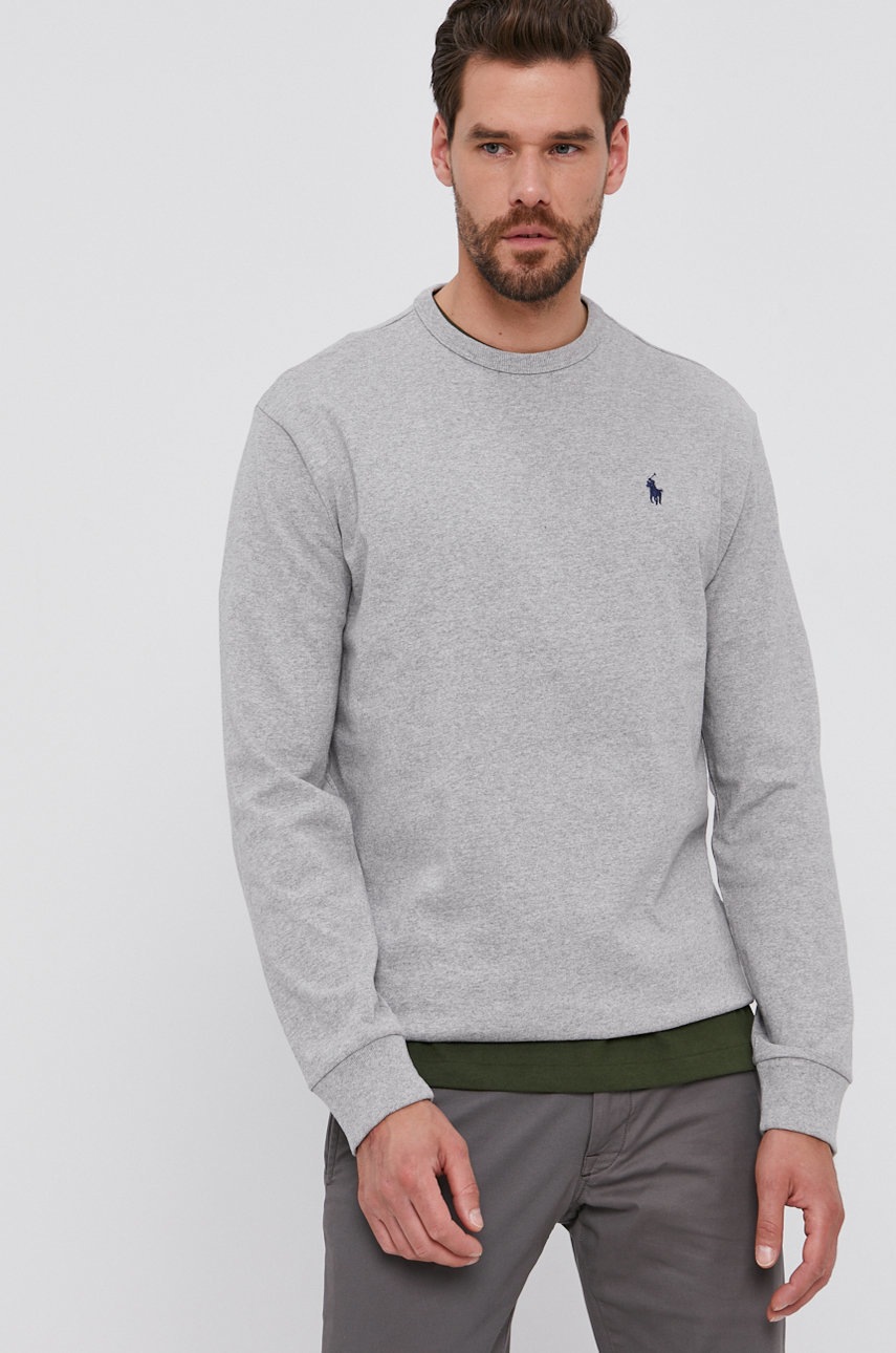 

Лонгслів Polo Ralph Lauren чоловічий колір сірий гладкий