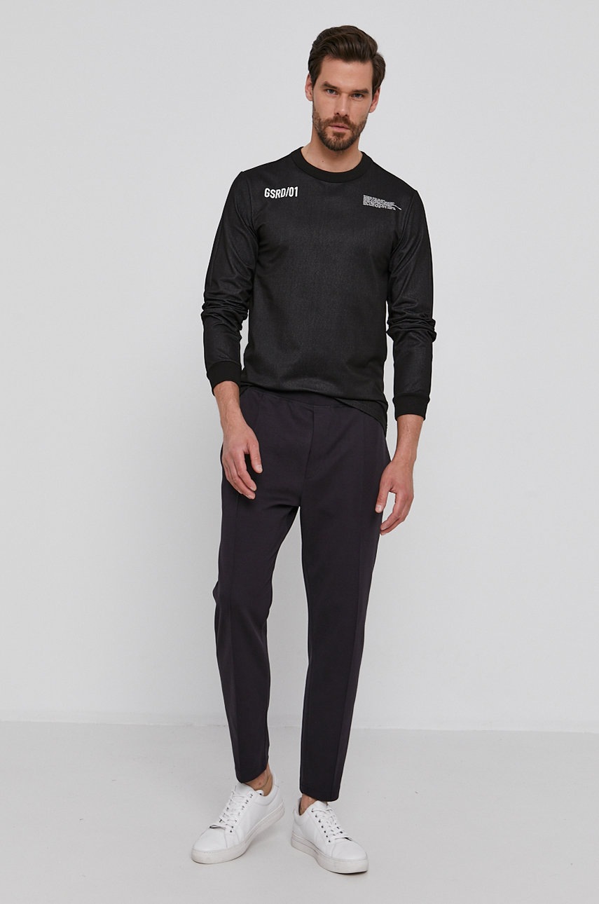 

Лонгслив G-Star Raw мужской цвет чёрный с принтом