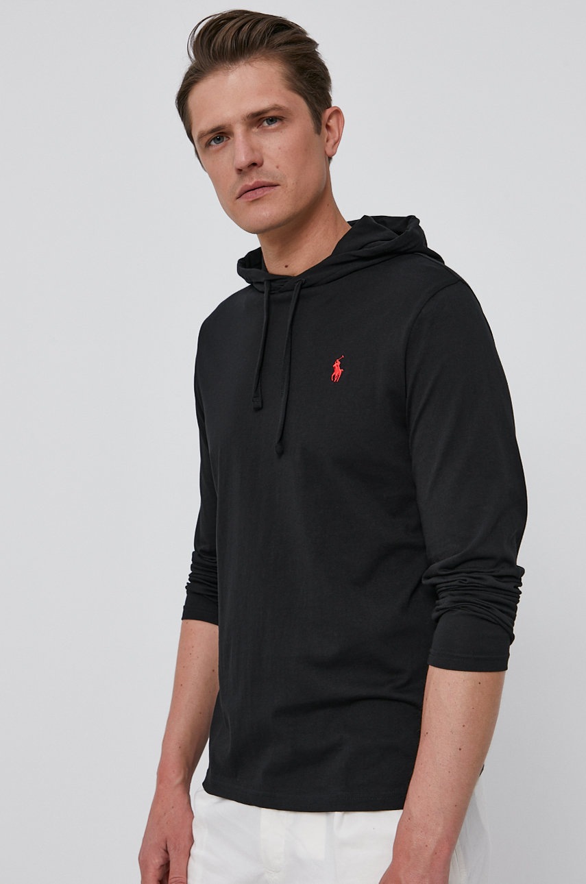 

Лонгслів Polo Ralph Lauren чоловічий колір чорний гладкий