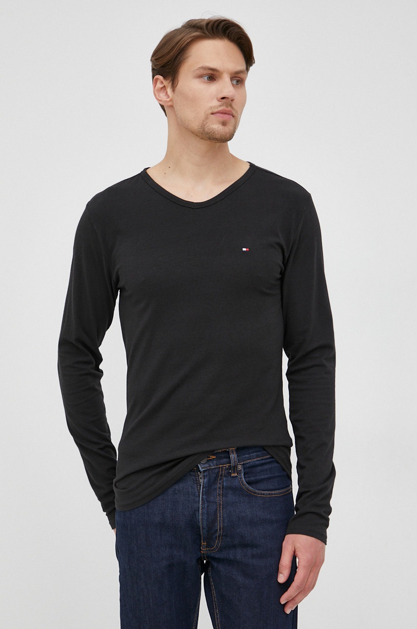 

Лонгслив Tommy Hilfiger (3-pack) мужской цвет чёрный однотонный