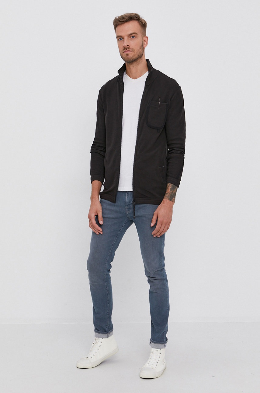 

Хлопковая кофта G-Star Raw мужская цвет чёрный гладкая