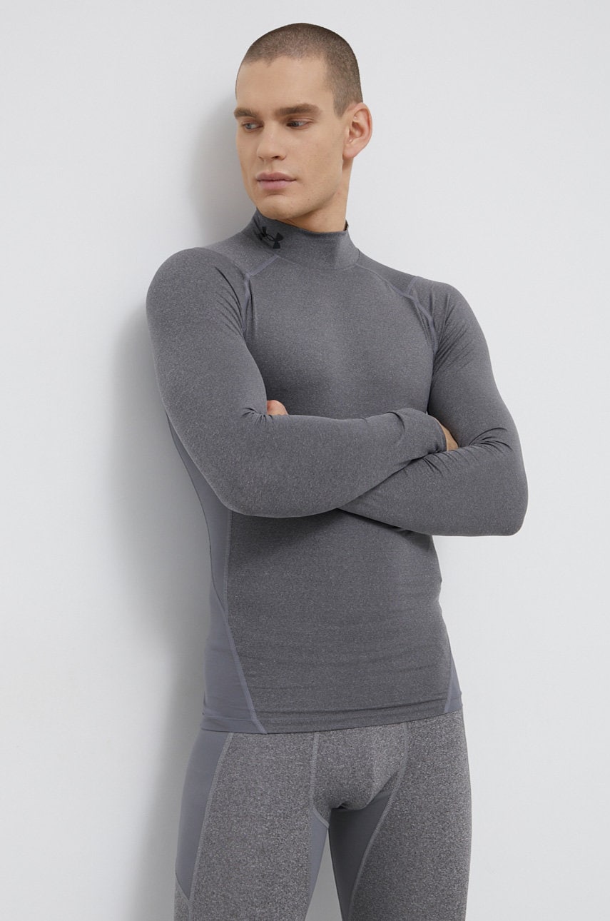 Under Armour Longsleeve 1369606 Barbati, Culoarea Gri, Material Neted