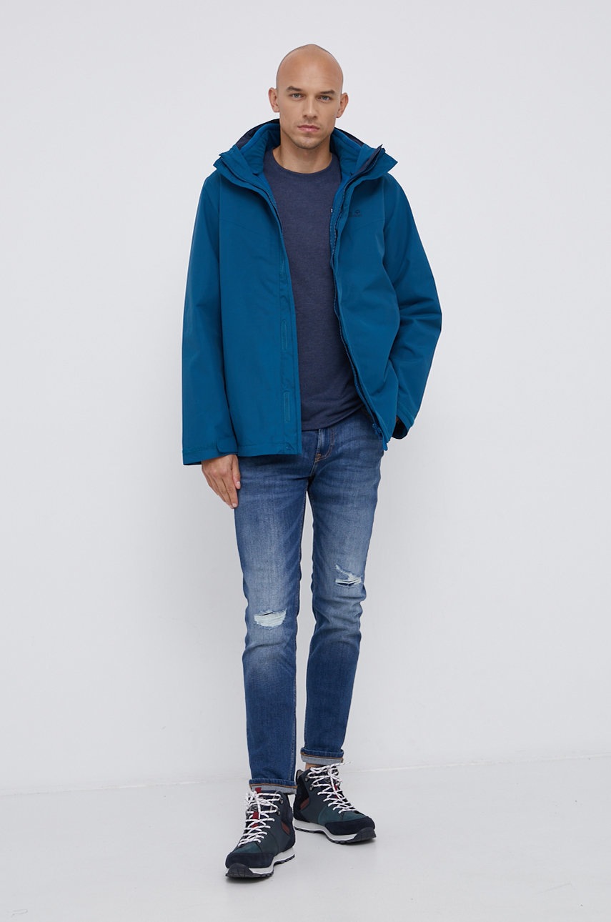 

Лонгслив Jack Wolfskin мужской цвет синий гладкий