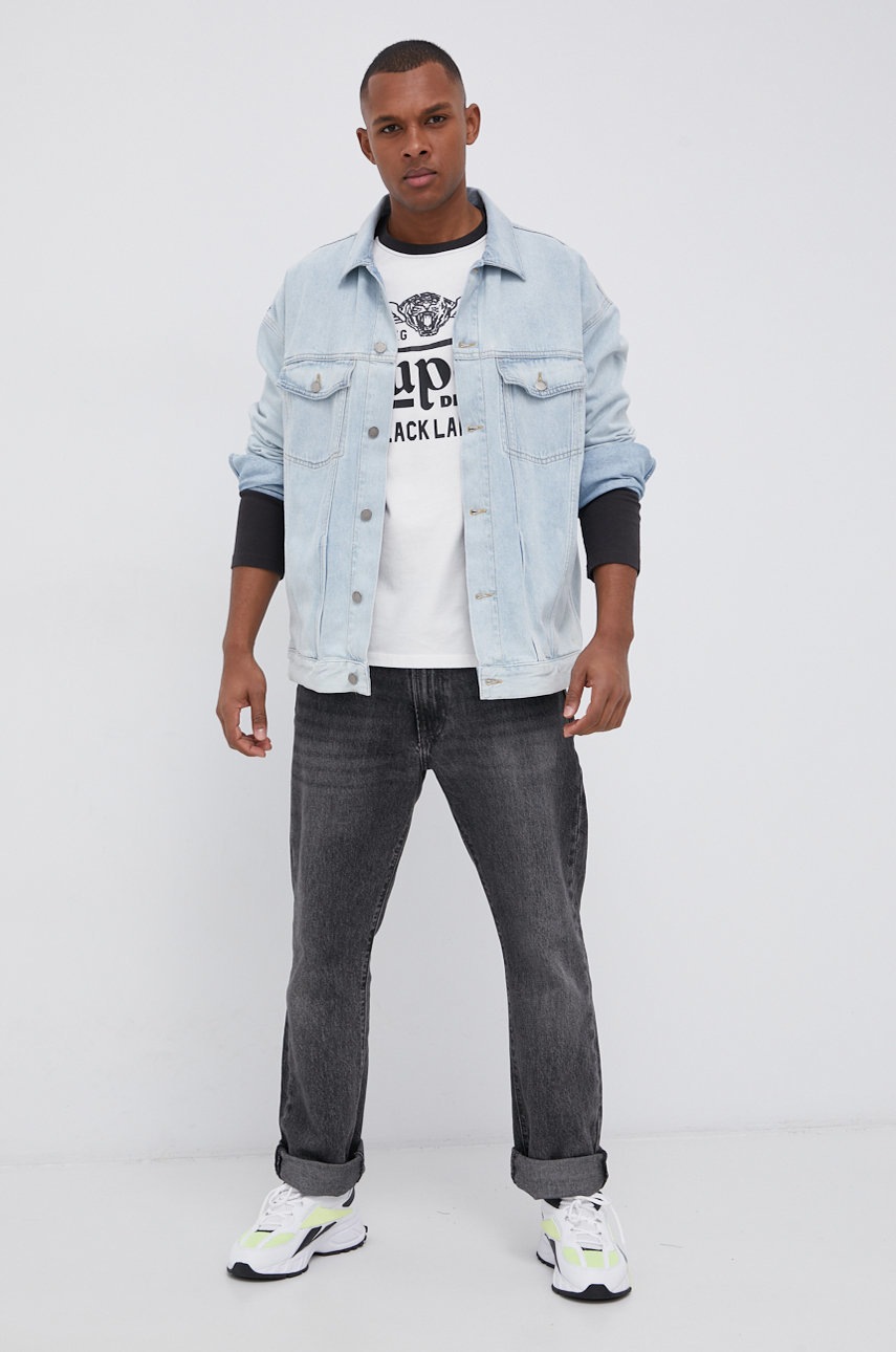 

Бавовняний лонгслів Superdry колір білий з принтом