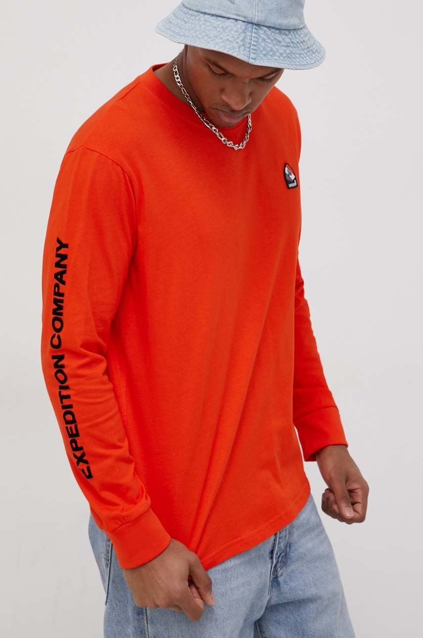 Superdry Tricou din bumbac culoarea portocaliu, cu imprimeu