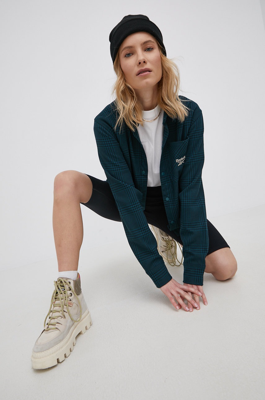

Сорочка Reebok Classic колір зелений relaxed класичний комір