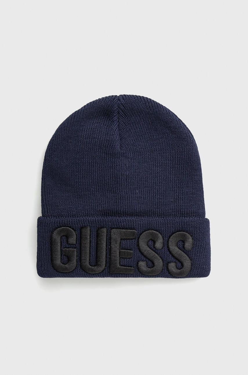 

Детска шапка Guess в тъмносиньо, Тъмносин