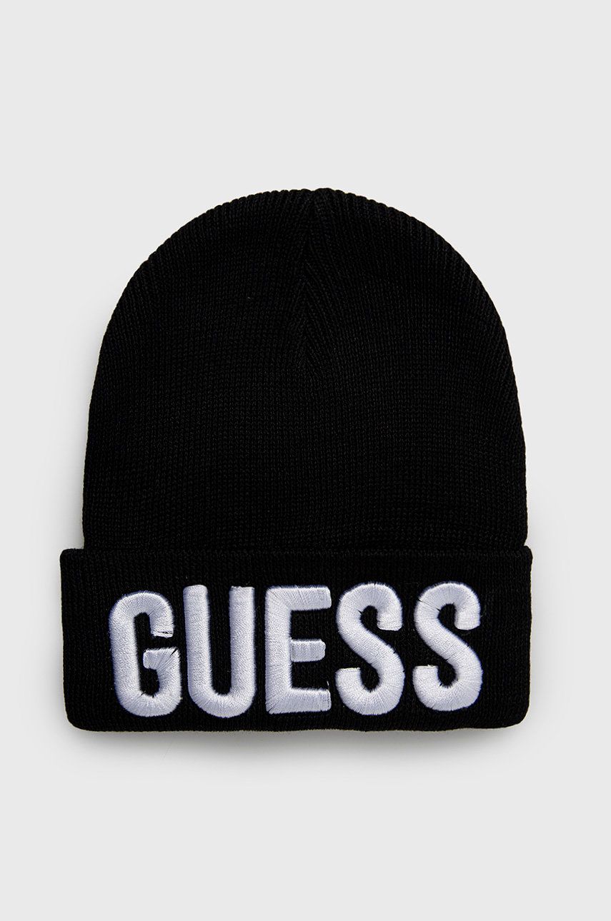 

Детска шапка Guess в черно, Черен