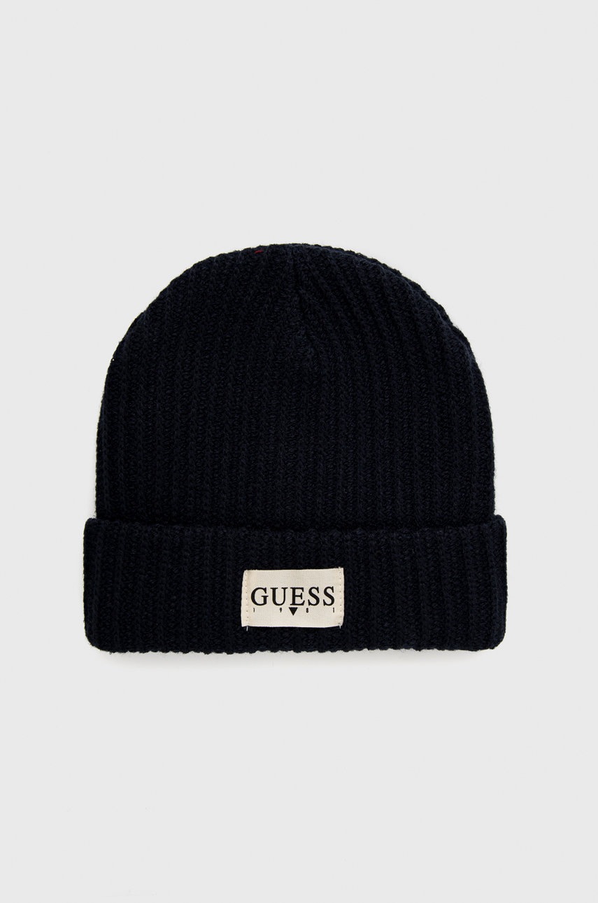 

Детска шапка Guess в тъмносиньо, Тъмносин