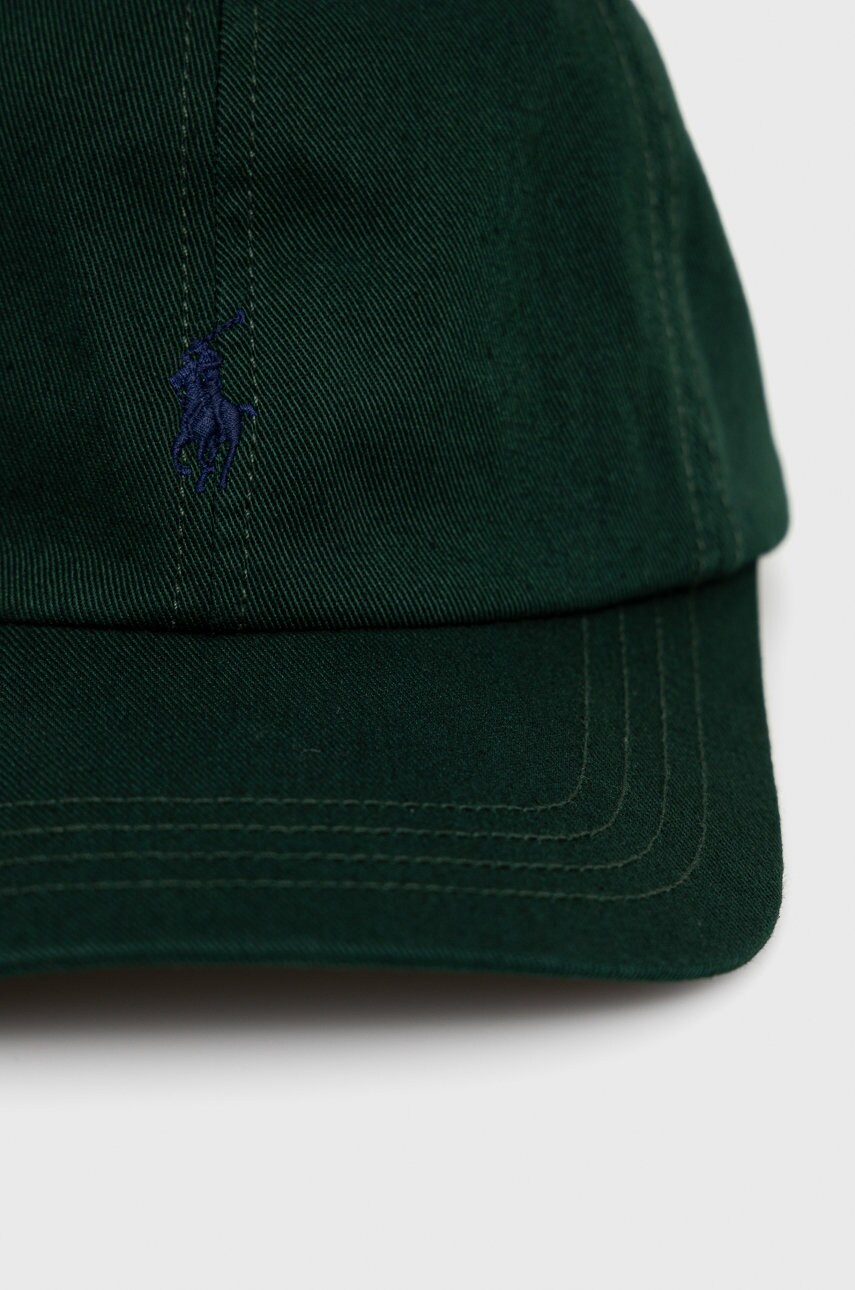 

Кепка Polo Ralph Lauren колір зелений гладка