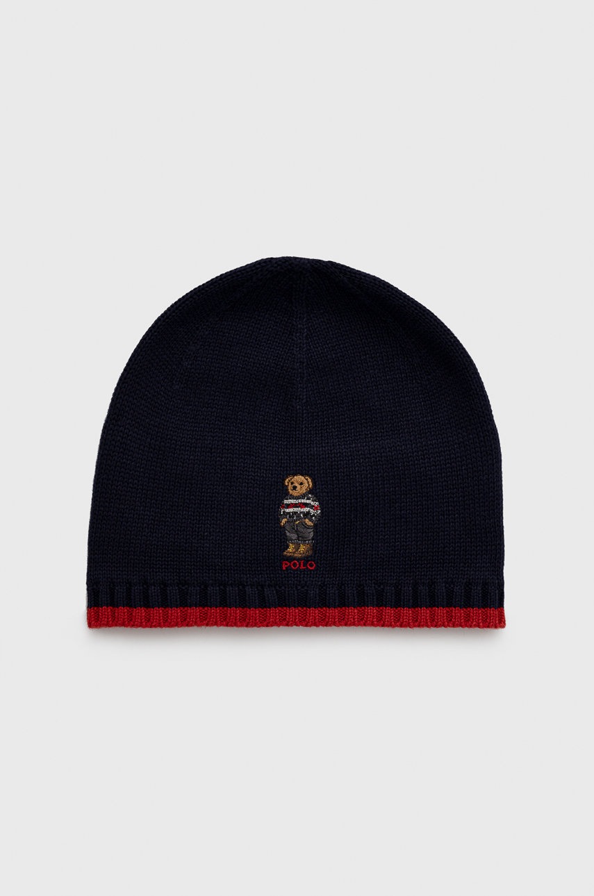 

Детска памучна шапка Polo Ralph Lauren в тъмносиньо, Тъмносин