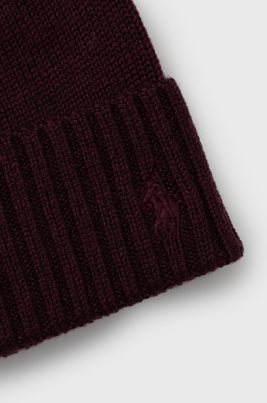 

Шапка Polo Ralph Lauren цвет бордовый из тонкого трикотажа