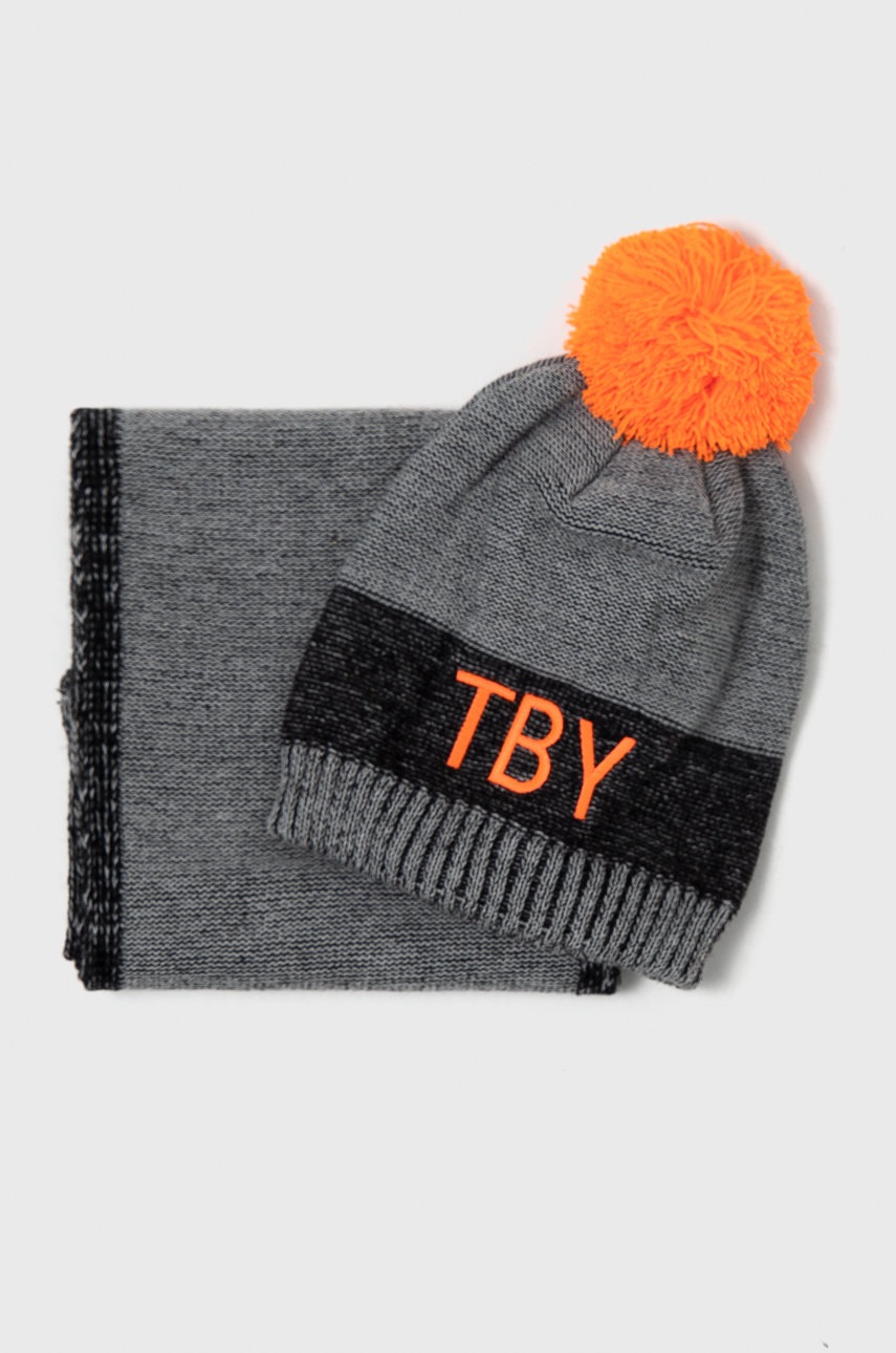 

Детска шапка и шал Birba&Trybeyond в сиво, Сив
