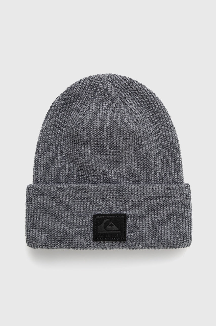

Шапка Quiksilver в сиво с фина плетка, Сив