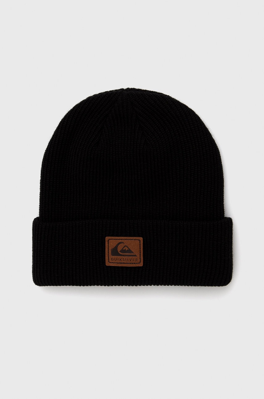 

Шапка Quiksilver в черно с фина плетка, Черен