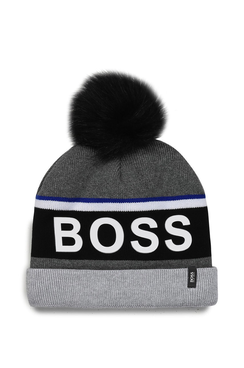 

Дитяча шапка Boss колір сірий