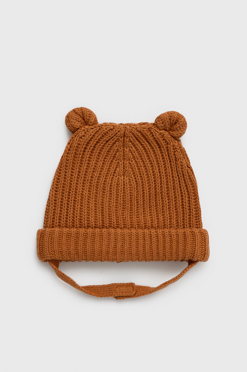 

Детска памучна шапка GAP в кафяво, Кафяв