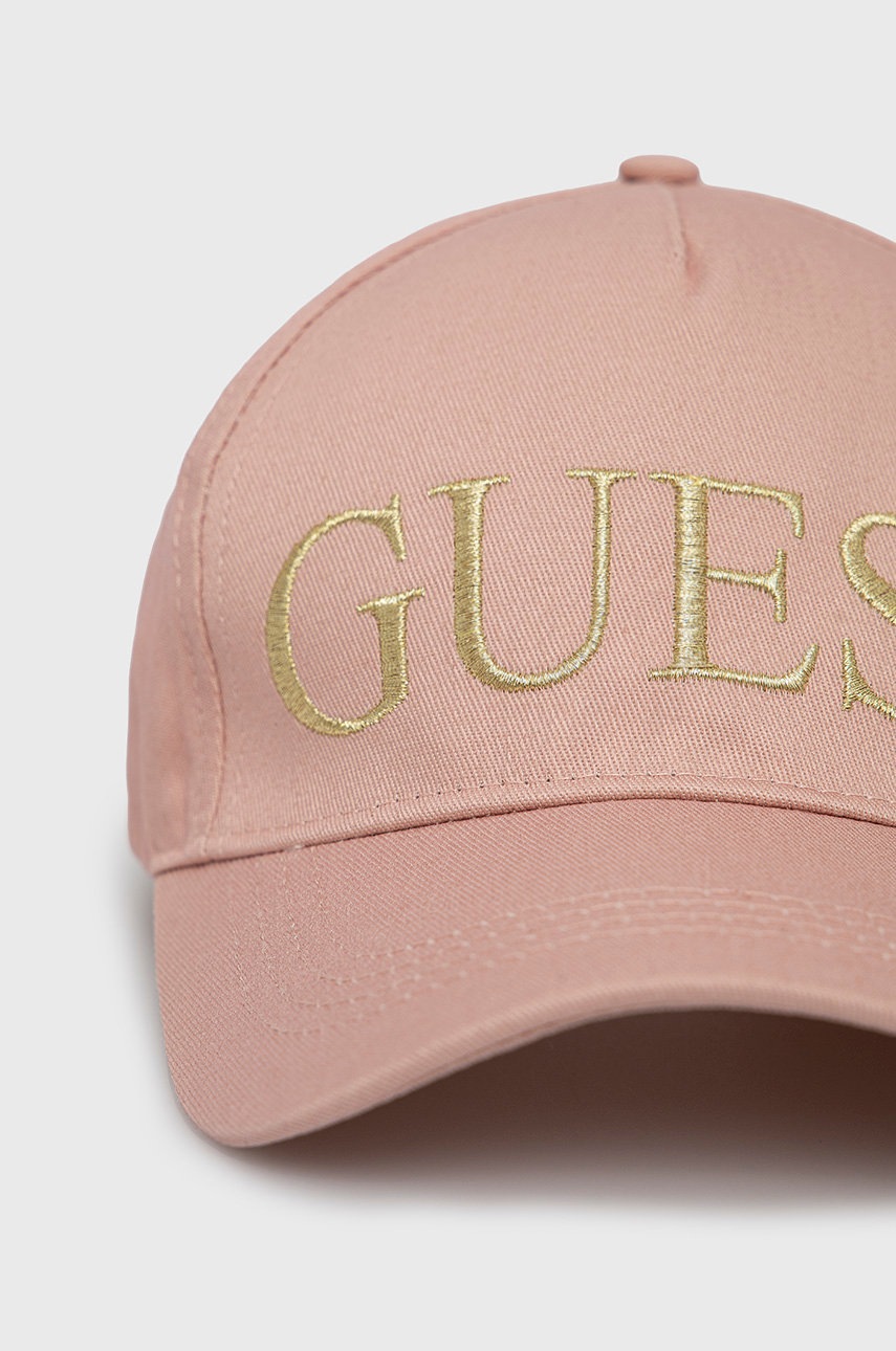 

Кепка Guess цвет розовый с аппликацией