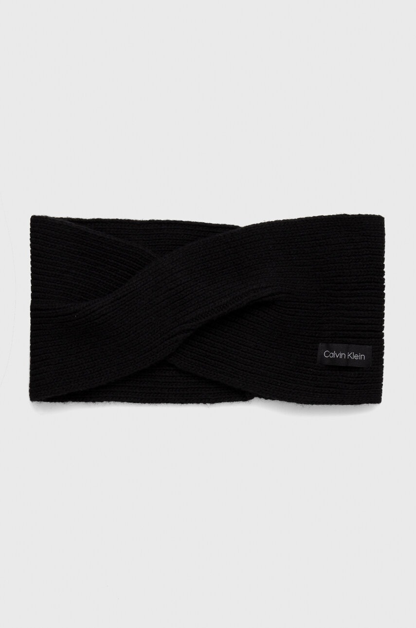 

Лента за глава с вълна Calvin Klein в черно, Черен
