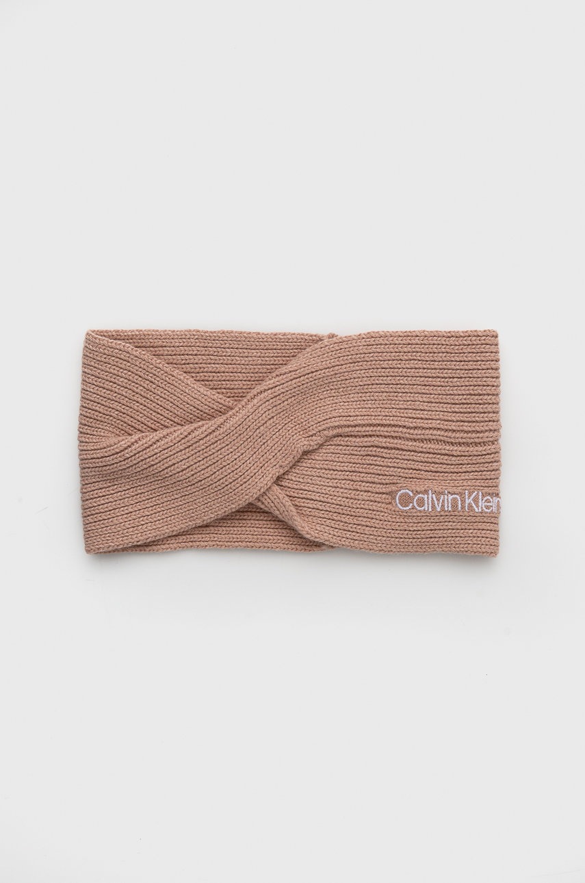 

Лента за глава с вълна Calvin Klein в розово, Розов