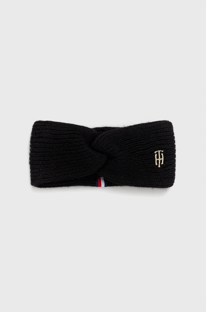 

Лента за глава Tommy Hilfiger в черно, Черен