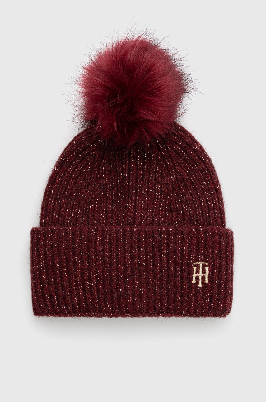 

Tommy Hilfiger - Шапка с вълна, Бордо