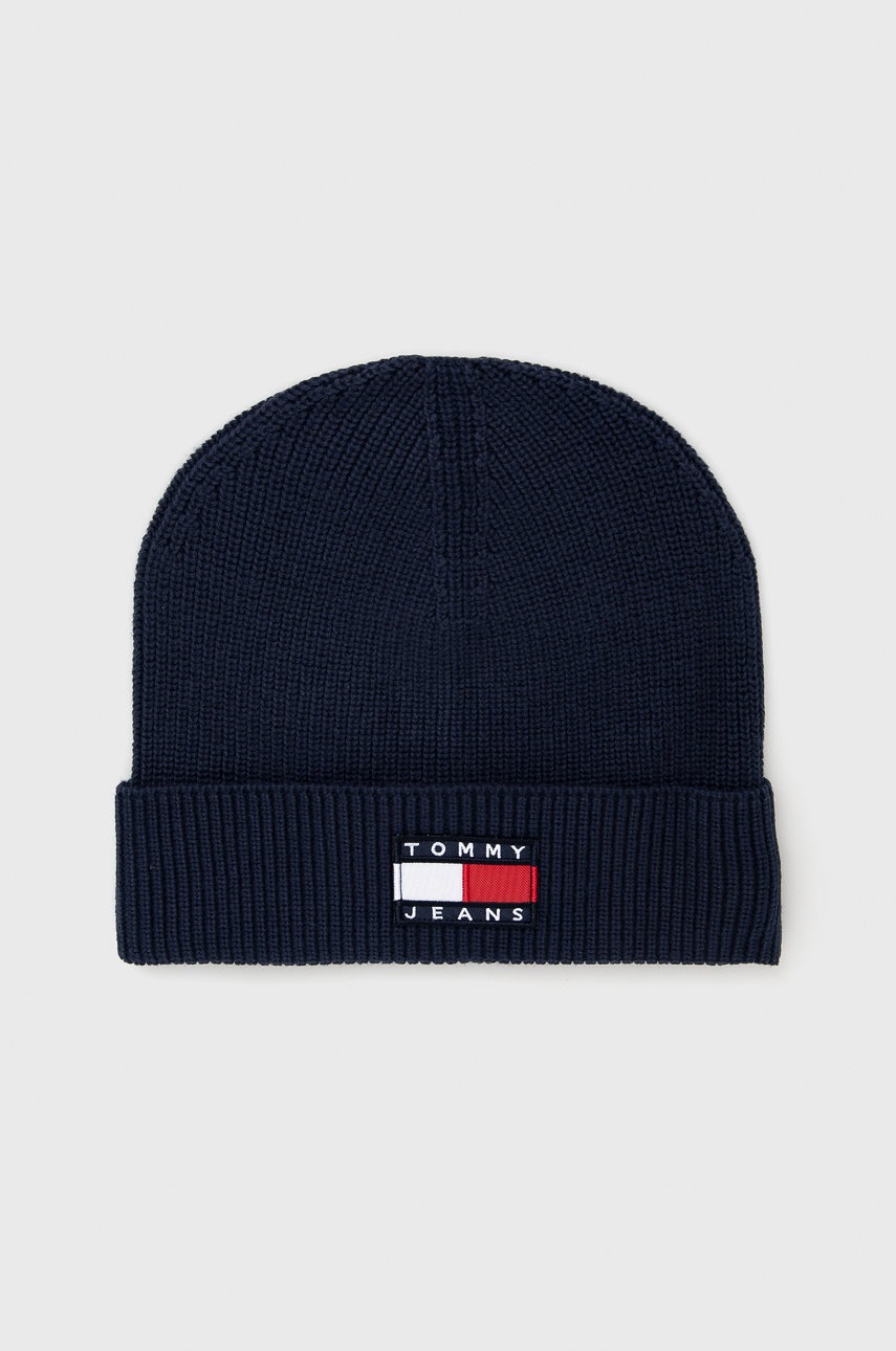 

Шапка Tommy Jeans в тъмносиньо от памук, Тъмносин