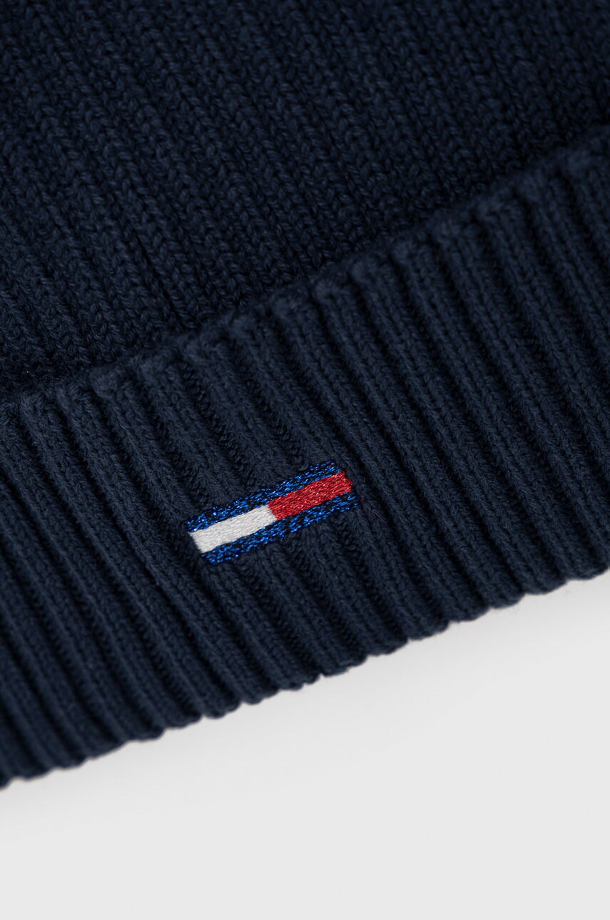

Шапка Tommy Jeans колір синій з тонкого трикотажу з бавовни