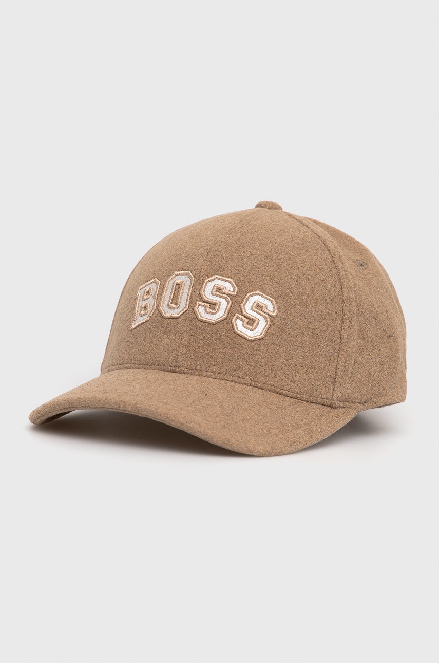 

Шапка Boss в бежово с апликация, Бежов