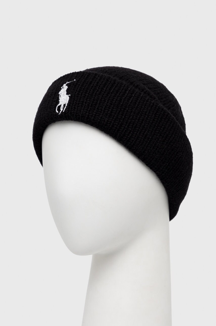 

Шапка с примесью шерсти Polo Ralph Lauren цвет чёрный