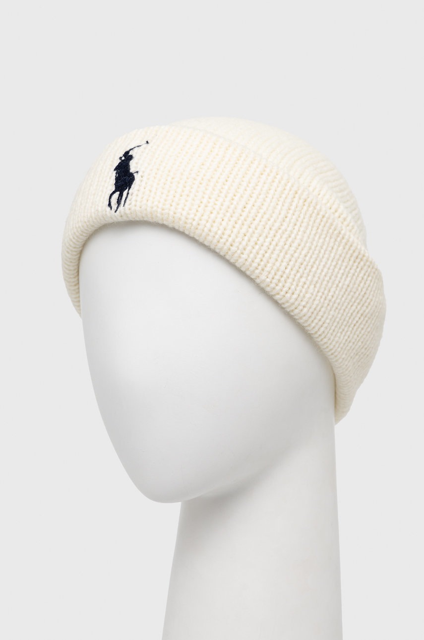 

Шапка с примесью шерсти Polo Ralph Lauren цвет кремовый
