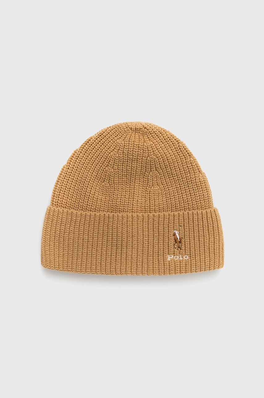 

Шапка с примесью шерсти Polo Ralph Lauren цвет коричневый