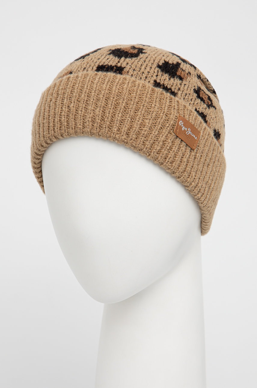 

Шапка Pepe Jeans Alice Hat цвет бежевый из тонкого трикотажа