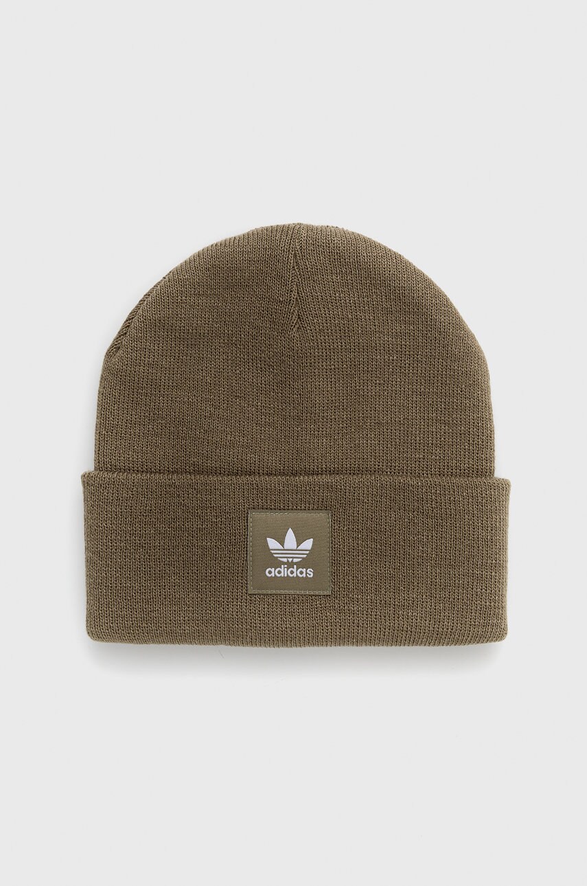 

Шапка adidas Originals H35509 в зелено с фина плетка, Зелен